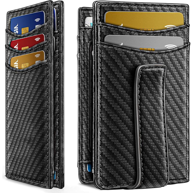 

Microfiber two-color oil wax wallet short RFID anti-theft ultra-thin wallet double fold portable multi-function card bag