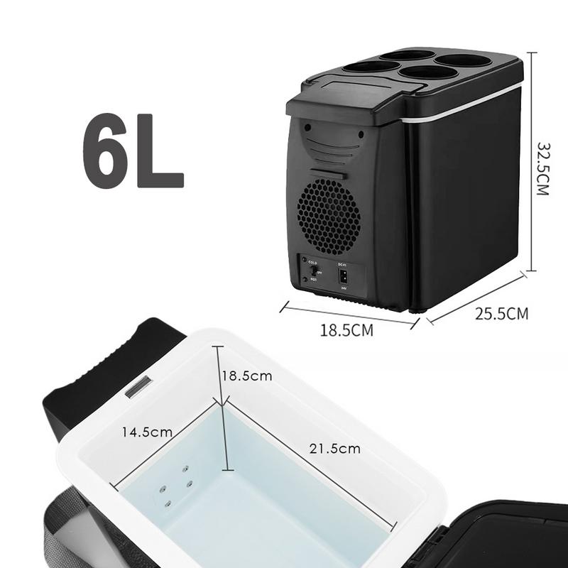 Elektrikli Araba Mini Buzdolabı 12V 6L Taşınabilir Araba Buzdolabı 2'si 1 Arada Soğutma Isıtma Kamp Buzdolabı Oto Açık Hava Aksesuarları