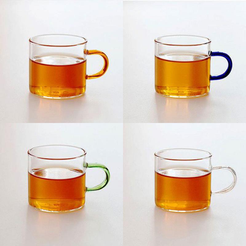 Heat-Resistant Glass Tea Cup with Handle - Household Gongfu Style, Transparent and Thickened for Individual Use