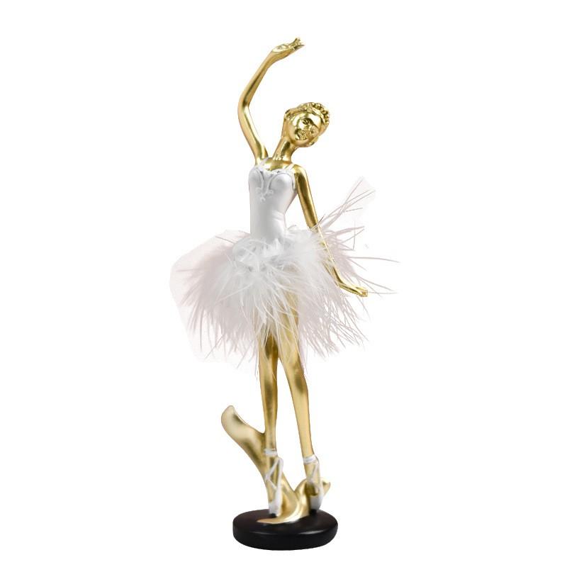 Resin Ballet Dancer Figurine Decorative Ornament Home Living Room Bedroom Gift