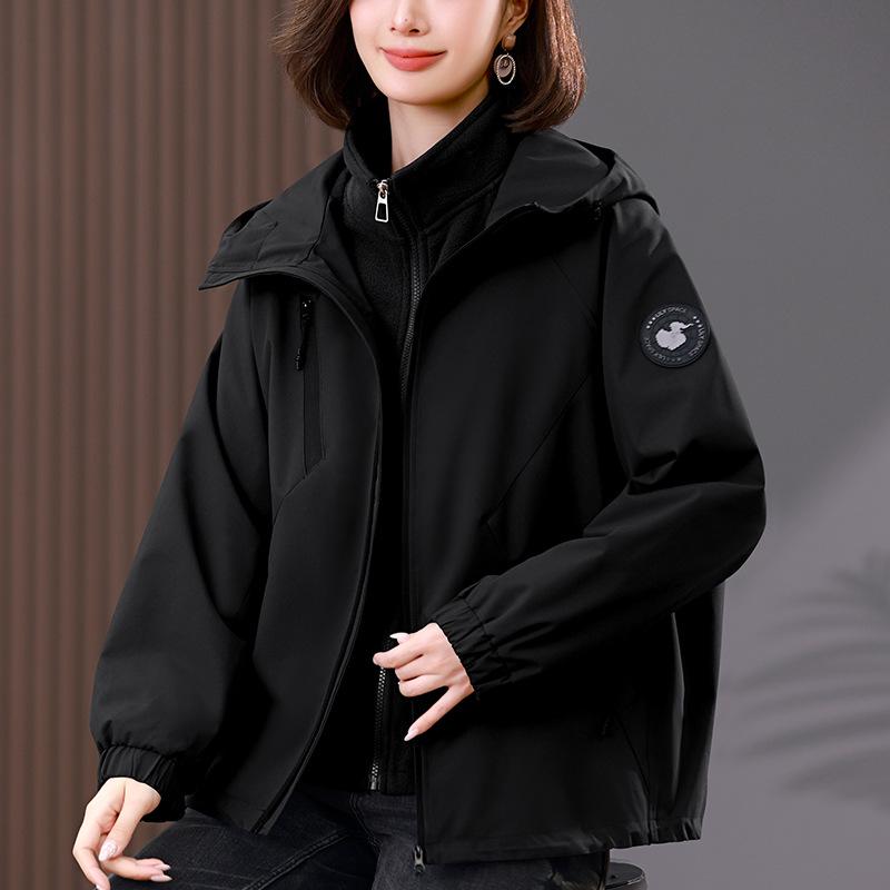 

Женский 2024 Высококачественный Повседневный Тренч с Капюшоном - Весенне-Осенняя Мода для Мам Среднего Возраста L (recommended for 115-130 jin)