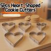 5Pcs Stainless Steel Heart Cookie Cutter Set Multiple Sizes Rust-Resistant Heart Shaped Cookie Cutters Heart Shaped Baking Tools