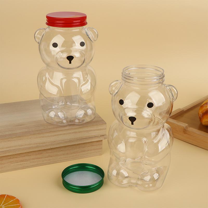 500ml Tragbare Cartoon-Bären Transparente Flaschen Klare Milchtee Kaffee Flasche Für Bubble Tea Saft Milchshake Partyzubehör