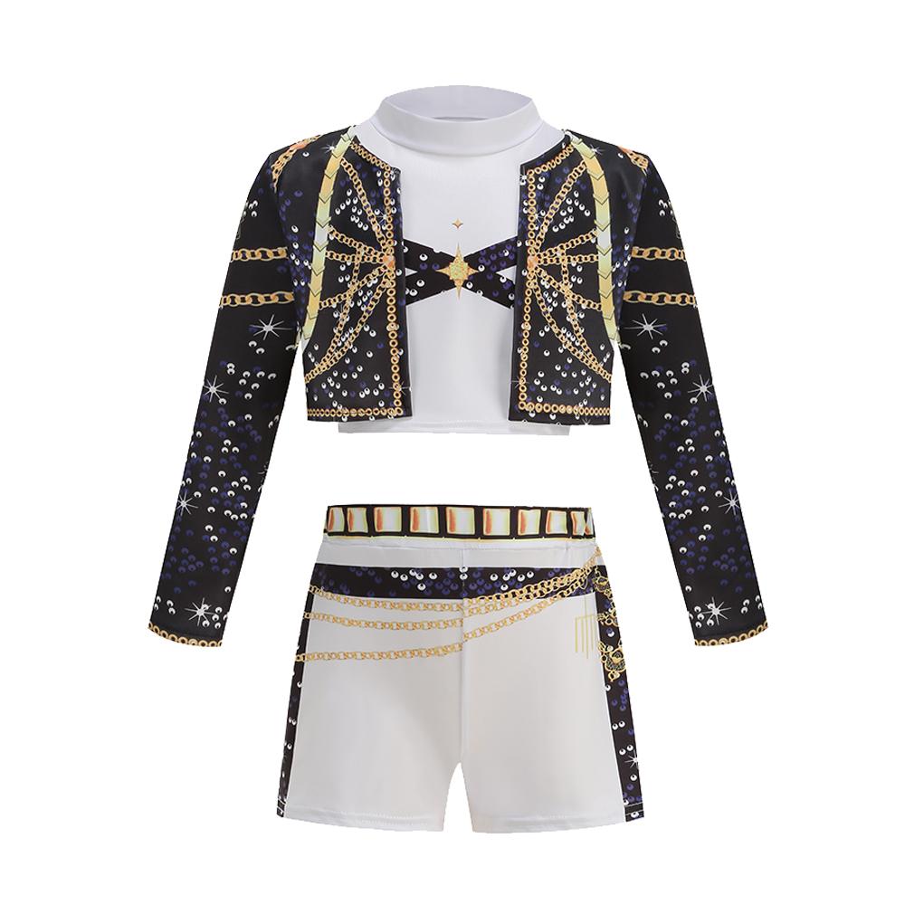 Meisjes Cosplay Popzanger Kostuum Mode Kleding Meisjes Podium Optreden Aankleden Uniform Kinder Show Feest Kostuums 120(4-5T)