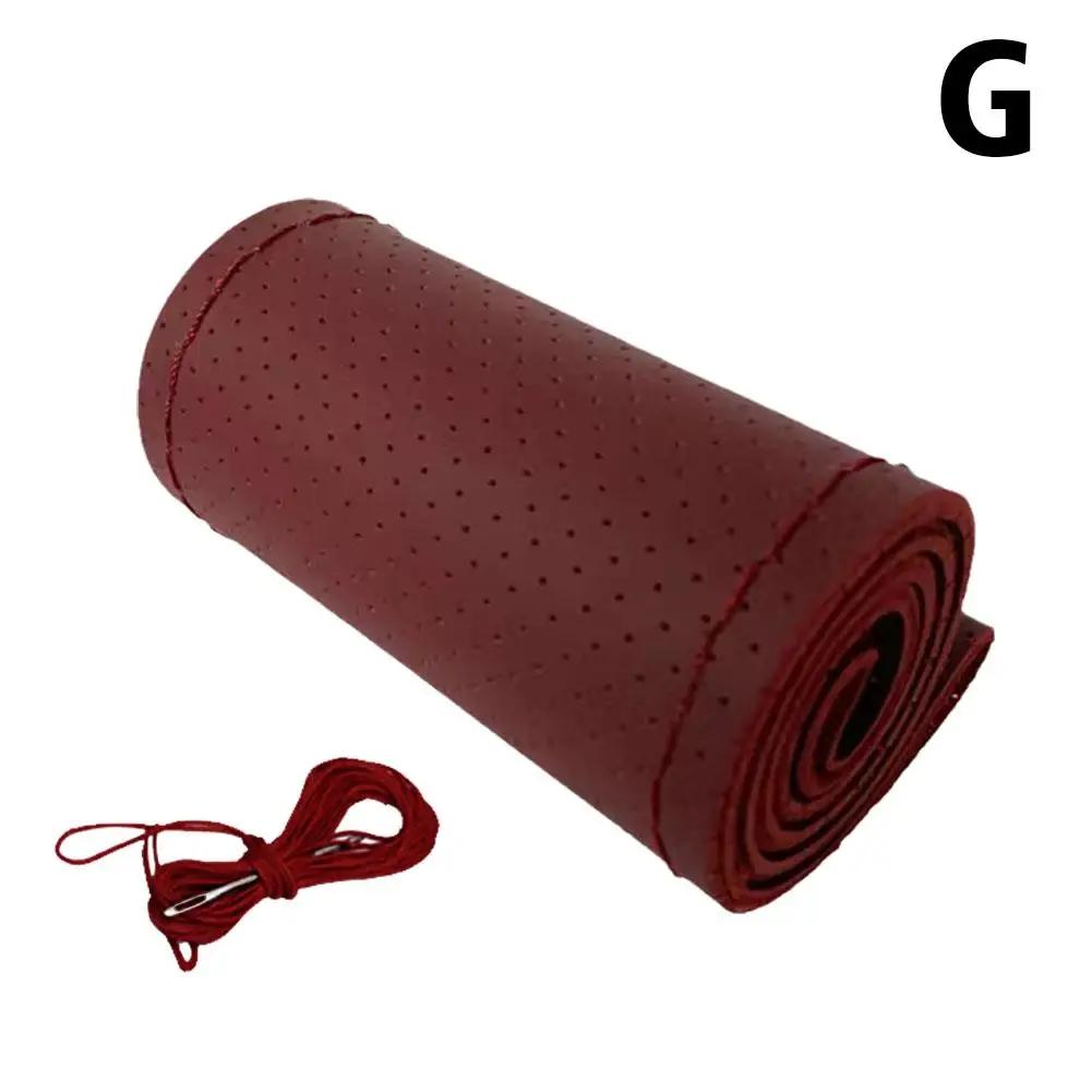 Piese auto interioare consumabile cusute manual din piele ghidon husă volan respirabilă din piele husă universală anti-alunecare S9X2