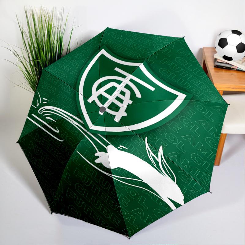 Green Shield Emblem Design Printed Automatic Umbrella, 8-Frame for Travel, camping, Casual Umbrella, Essential Gift for for family and friends