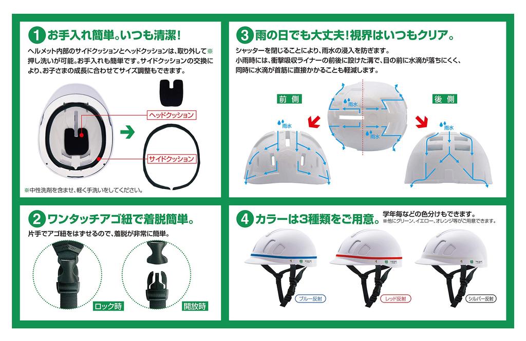 SANADA Helmet with Sliding Shutter for Commuting To School or Reflective Size L SV-5 Work, Tape/Silver, (58-60cm)