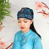 Embroidery Ethnic Style Skullies Hat Cashew Flower Canvas Cold Cap Ins Flower Beanies Cap  Girls