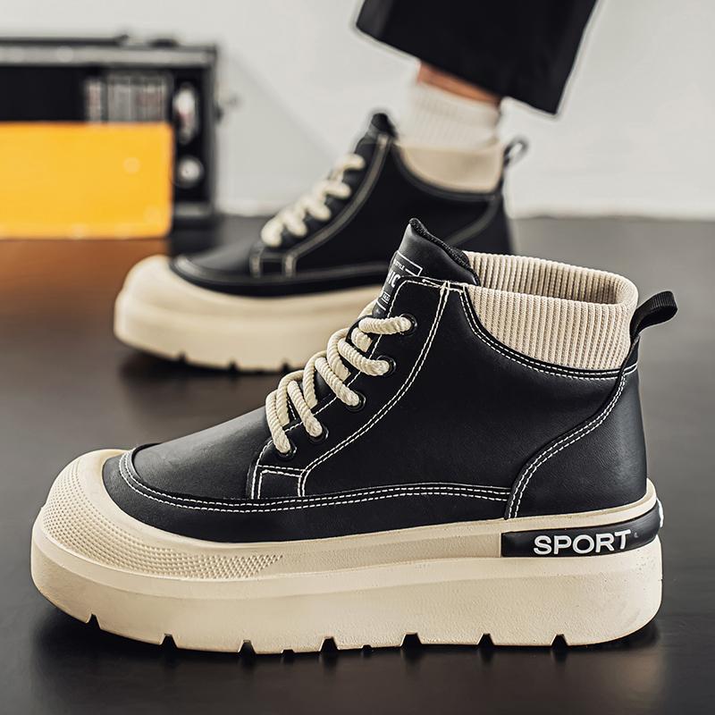 Men s Shoes Autumn New Style British Retro Casual Shoes Fashion Trend Men s Workwear Shoes 39 чёрный