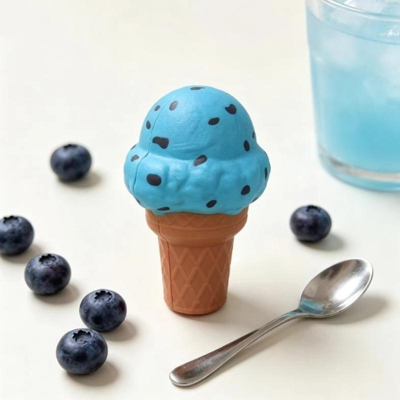 1/3Pcs Soft Simulated Blue Ice Cream Squeeze Toy Stress Relief Slow Rebound Fidget Toys Home Decor Friends Best Gift Anti-Stress