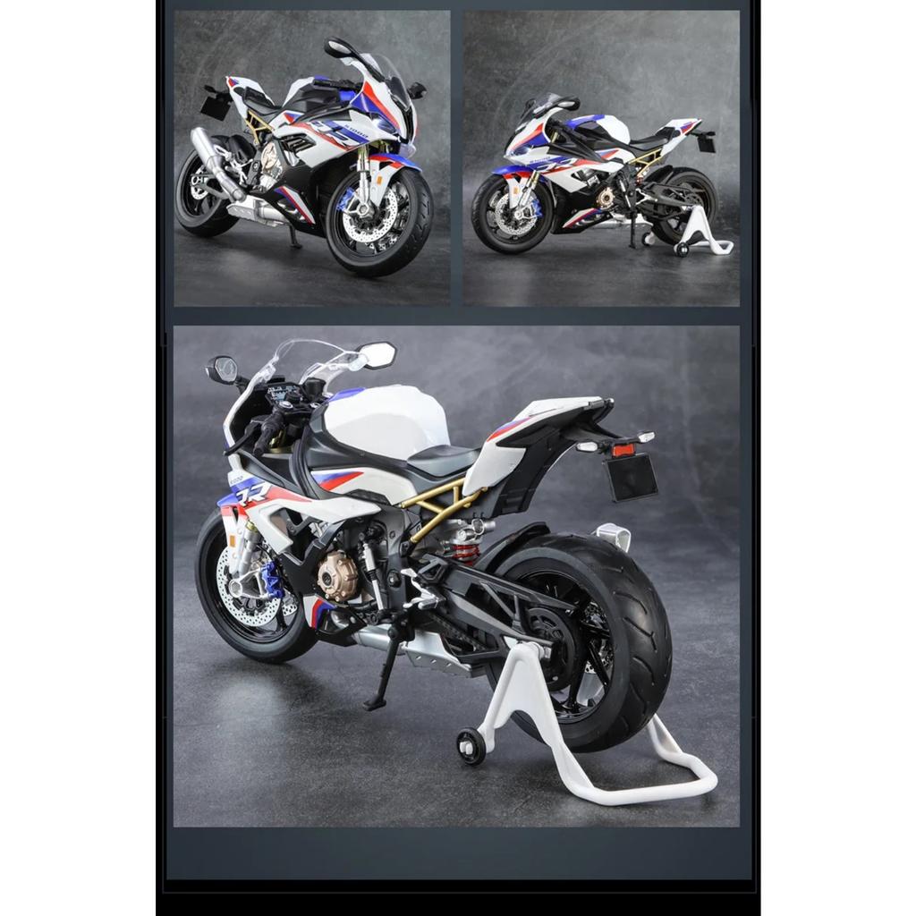 1/9 BMW S1000RR Alloy Racing Motorcycle High Simulation Metal Street Sports Motorcycle Model with Light Collection Children Toy Gift