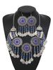 Gypsy Bohemia Chic Vintage Metal Coin Crystal Tassel Jewelry Sets Women Hippie Turkish Ethnic Tribal Necklace Earring Set