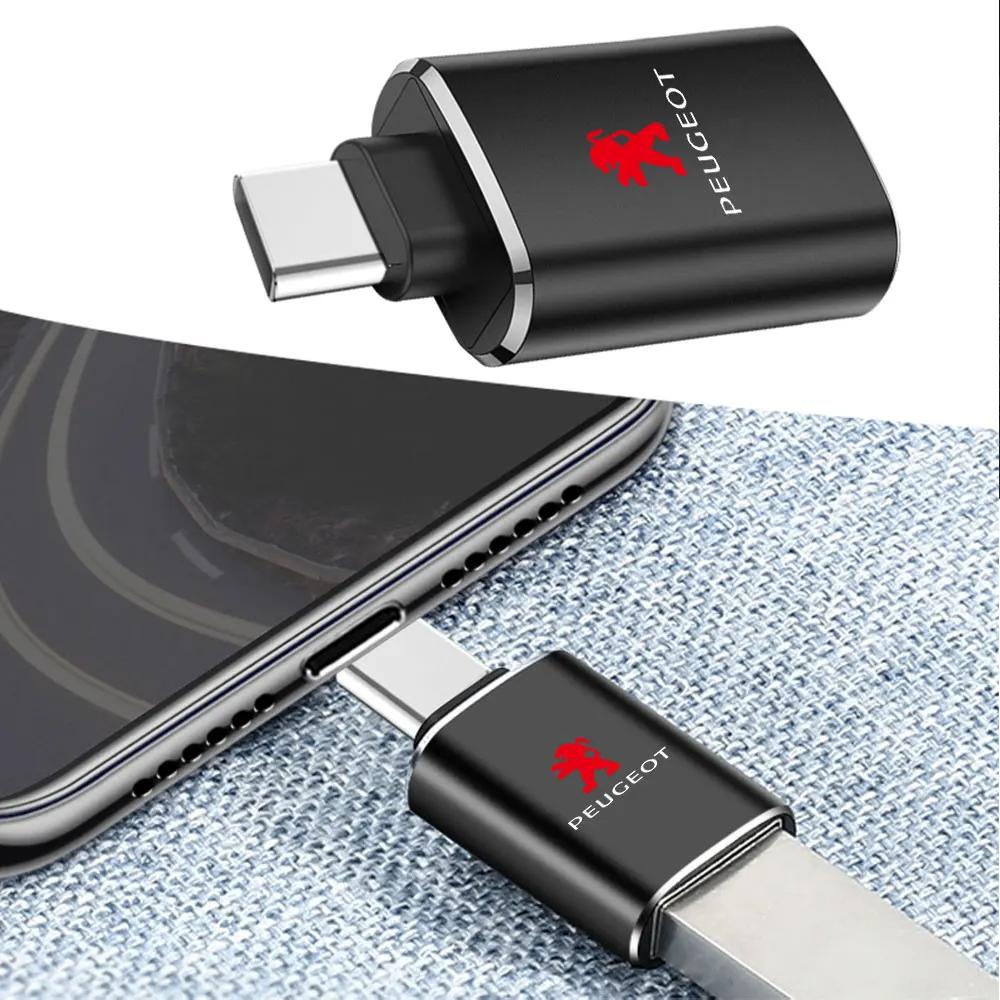 Car Sticker 2025 Hot OTG Adapter Car USB Data Cable Converter Type C Mobile Phone Charging Cable Charger For Peugeot 207 3008 20