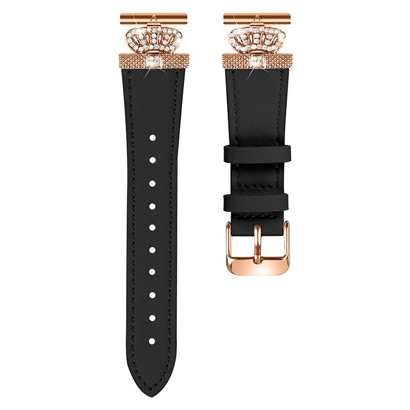 

For Garmin Forerunner 645/645 Music Watch Band with Rose Gold Buckle Stylish Replace Strap Black