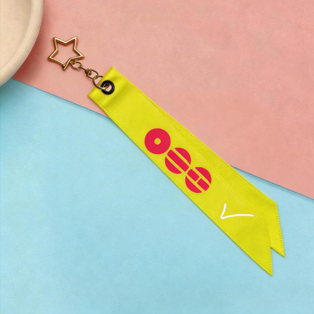 BTS Member Name Ribbon Phone Strap, Bangtan Boys Yellow Lanyard with Star Charm, Kpop ARMY Fans Bag/Phone Accessory