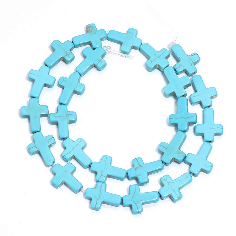 Natural Turquoise Stone Beads Colorful Cross Shape Loose Spacer Beads For Jewelry Making DIY Charm Bracelet Necklace Accessories