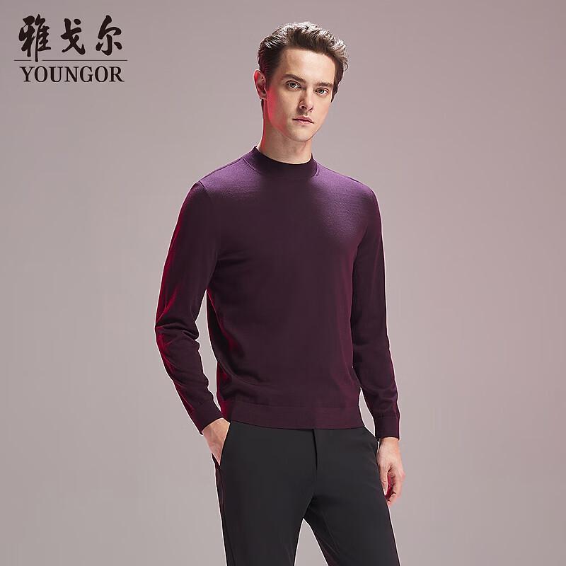 Youngor Men's 100% Wool Half-High Collar Sweater