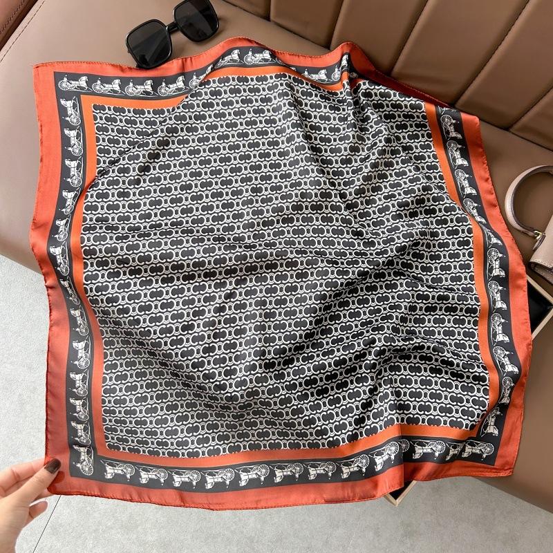 Silk scarf 71 * 71 imitation silk square scarf Korean atmosphere neck silk scarf flower pattern flower polka dot scarf