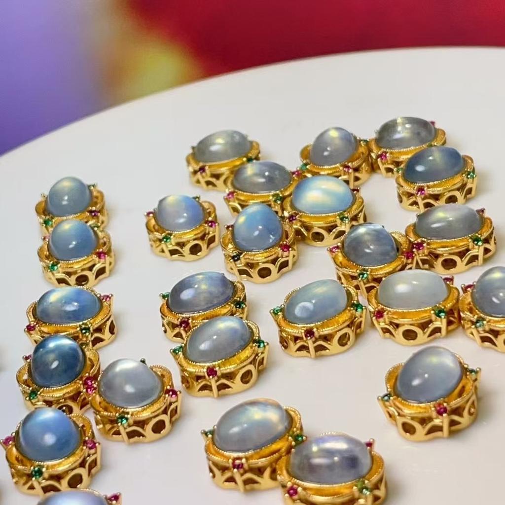 2Pcs DIY Lace Diamond Beads Natural Stone Aquamarine Isolation Beads 9.7x11mm For Jewelry Making DIY Necklace Bracelet Earrings Accessory