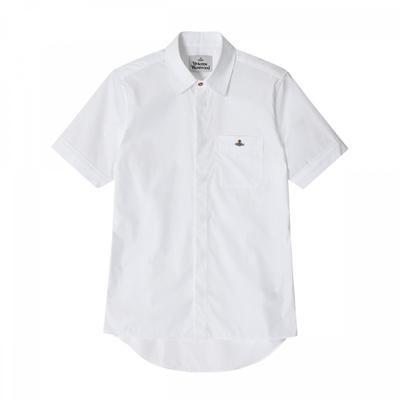 Vivienne WeStwood 24010004 W009q A401 Orb Of Logo Ricamo ClaSSico Manica Corta Uomo S Camicia
