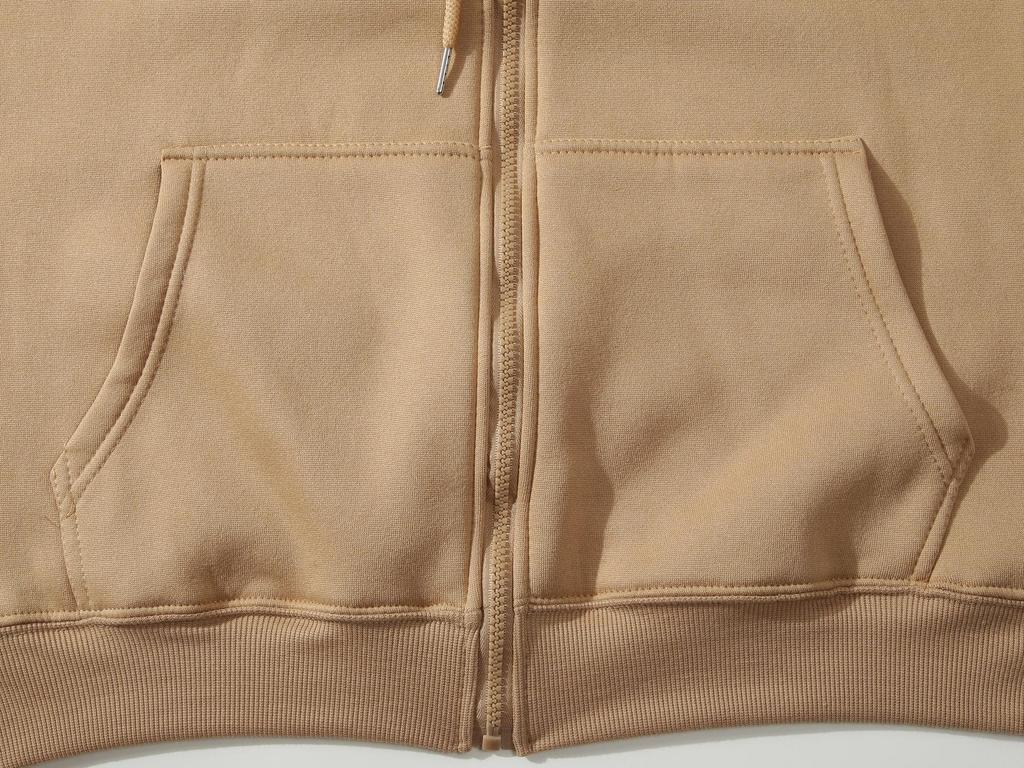 European & American Unisex Zip-Up Fleece Hoodie: Solid Color, Autumn/Winter Sportswear