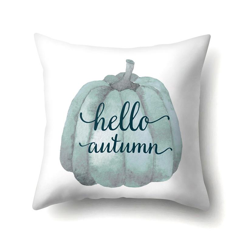 Thanksgiving Pillowcase Blessing Maple Leaf Pumpkin Sofa Cushion Cover Office Home Living Room Pillowcase