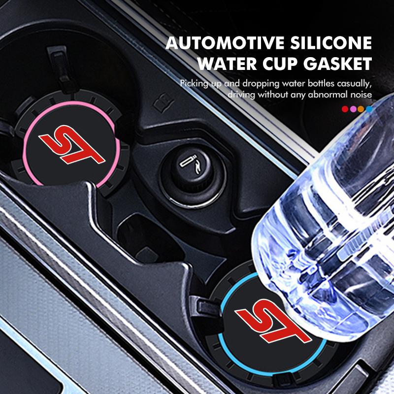 2 Adet Silikon Araç Su Bardağı Tutucu Bardak Altlığı Kaymaz Ped Mat Ford ST Yarış Performansı Focus Mk2 Mk3 MK4 Fiesta Ranger İçin