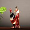 Creative Home Decorative Figurines Ornaments Modern Minimalist Blue Take Fan Beauty Wine Rack Decoration Creative Wedding Craft