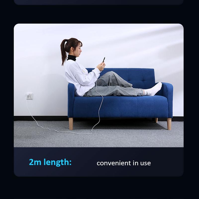 USAMS Cablu de date de încărcare rapidă de 1,2 m/2 m PD 20 W tip C la cablu de telefon Lightning pentru iPhone 13 12 11 Pro Max X Xr Xs 8 7 6 Plus