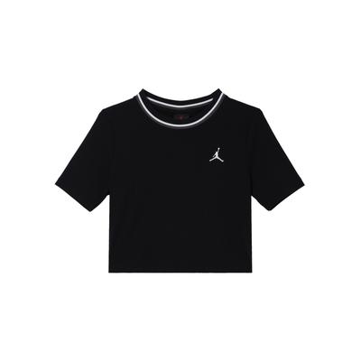 Crew Neck Logo Short Sleeve T-Shirt Women Tops Black FV7090010