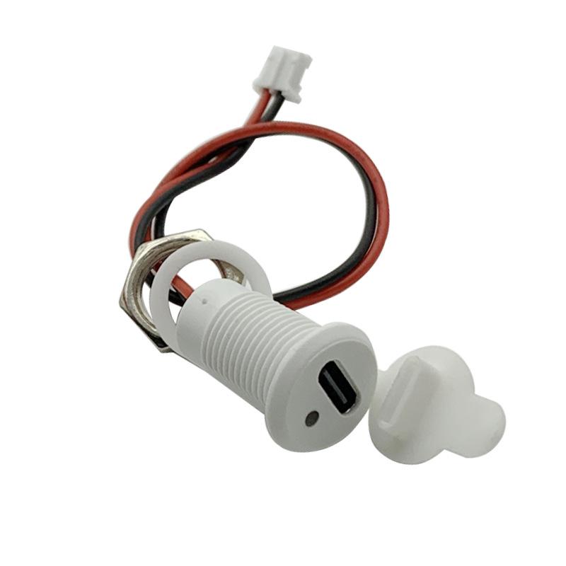 Luminous Waterproof USB-C Round Screw Thread Female Connector Charging Port