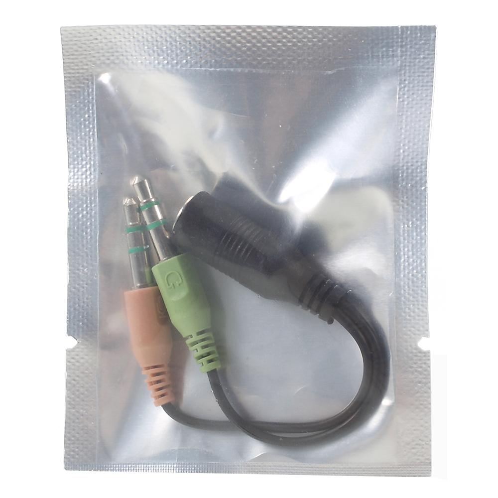 Dual 3.5mm Male To Single 3.5mm Female Headphone Mic Audio Y Splitter Cable Smartphone Headset To PC Adapter