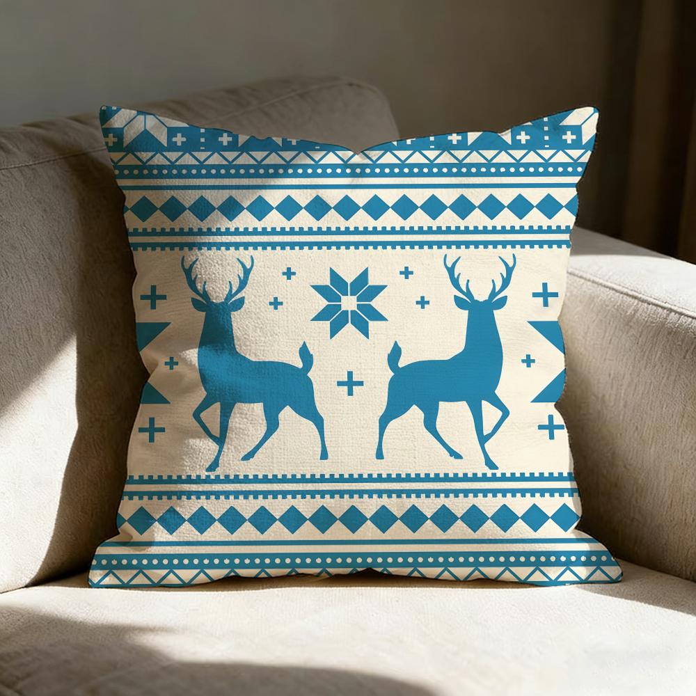 Reindeer Cute Pillow Case Pillowcase, Double-Sided Printed, Sofa Cushion, Bedroom Headboard Pillow