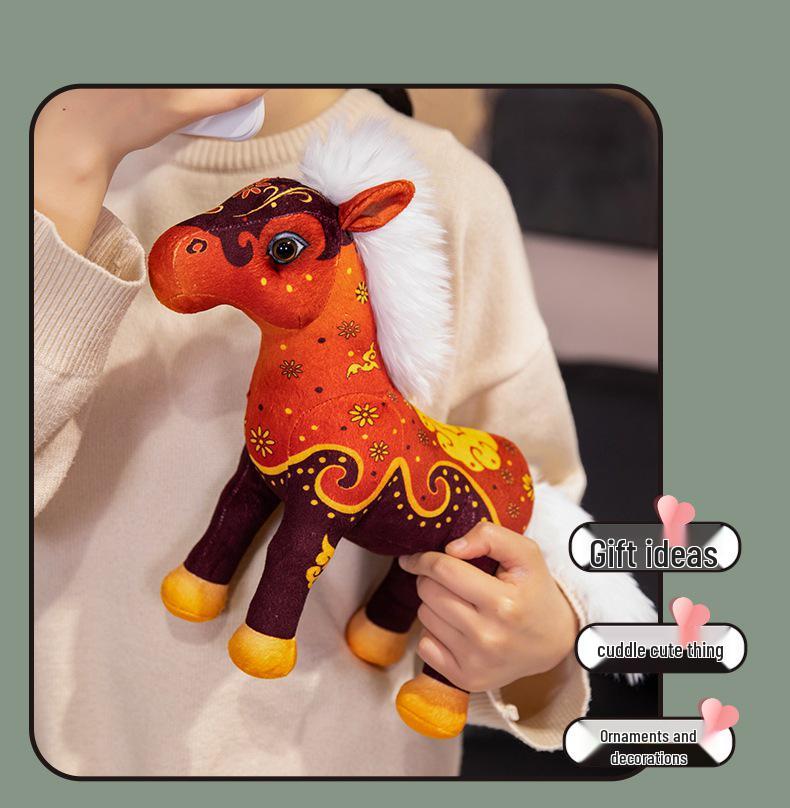 Horse Mascot Plush Toy in Tang Suit - Zodiac Year Gift