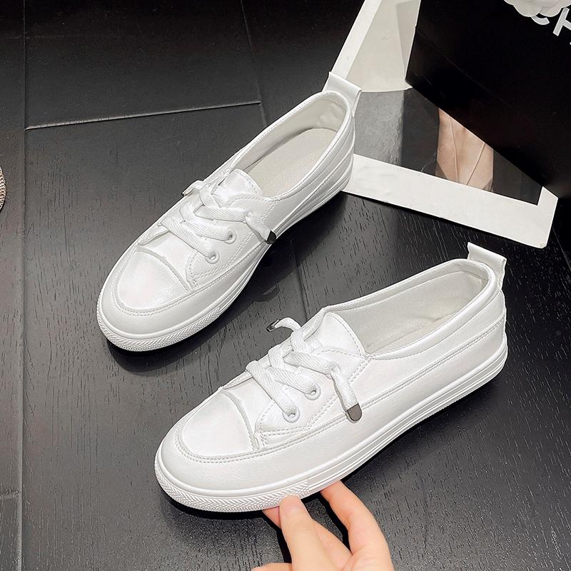 

Новая износостойкая женская обувь на плоской подошве для весны и осени, легкая/удобная спортивная шнуровка, модная повседневная обувь 35 белый