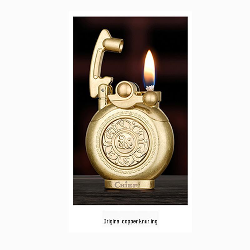 Leader CHIEF Automatic Ejection Windproof Kerosene Lighter - Creative Rocker Design for Personality and Decompression.