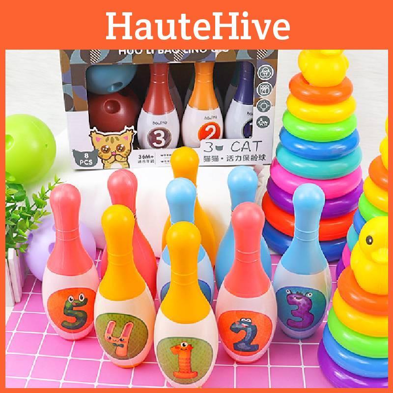 Colorful Plastic Bowling Toy Set With Cartoon-free Design Great For Home Play