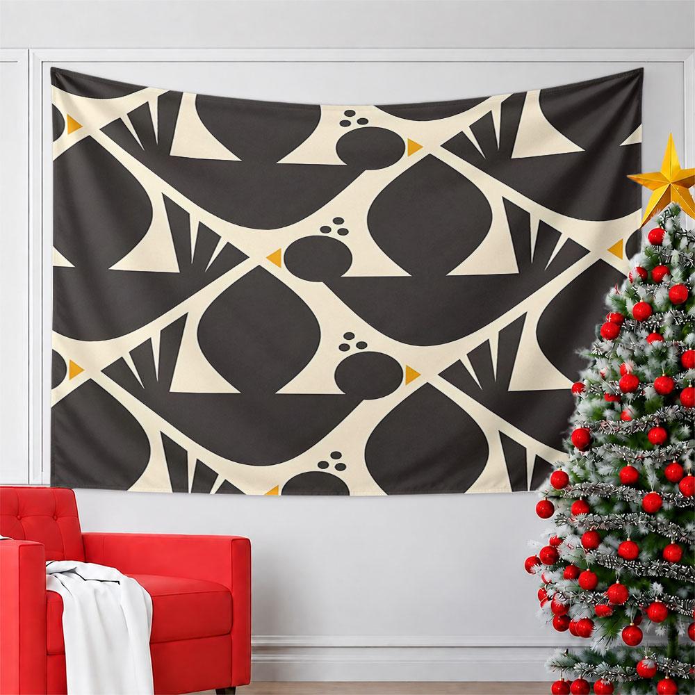 Geometric Bird Pattern Tapestry Design Pattern Wall Hanging Tapestry Decorative Tapestry Home Decor for Bedroom and Living Room
