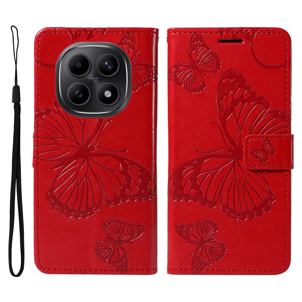 For Xiaomi Poco M8 5G/Redmi Note 15 5G (Global) Wallet Case Floral Butterfly Imprinted Leather Phone Cover Stand -  Green