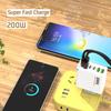 200W Super Fast Charging 6 Port USB C Charger PD3.0 USB C Type C Mobile Phone Charger For iPhone 16 Samsung ipad
