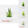 Succulent Aloe Vera Artificial Potted Plant For Office Desk Decor And Indoor Space