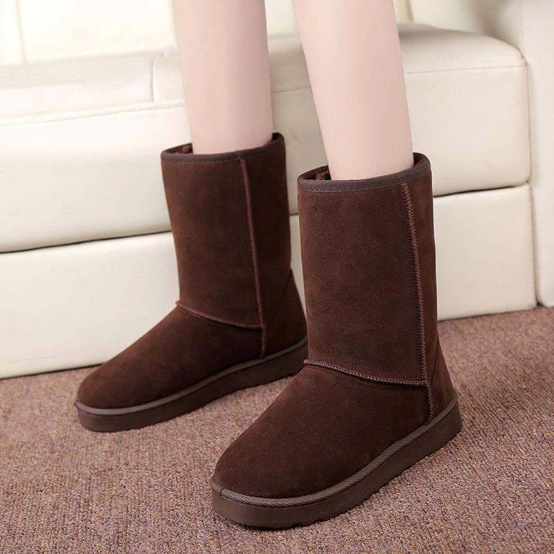 Fashion Non Slip Snow Boots for Women Warm Fleece-Lined Chunky Mid Calf Padded Winter 2025 Novelty Woman Shoes High Quality Trend Sale