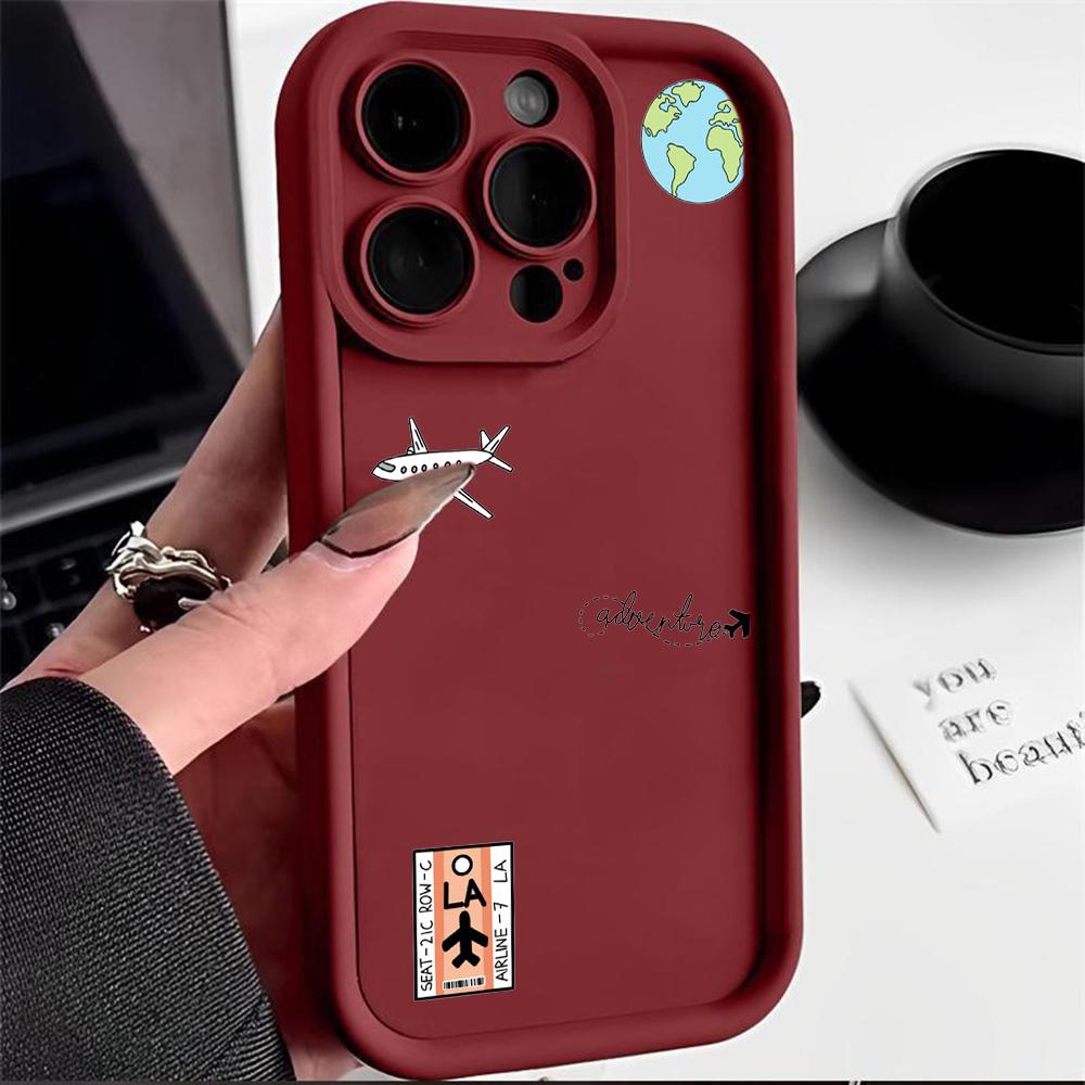 N68 Airplane flight trajectory art Soft Angel Eyes Phone Cases for Samsung A54 A34 A14 S23 S24 Ultra S20 FE Xiaomi Redmi Note 13 12C Shockproof Cover