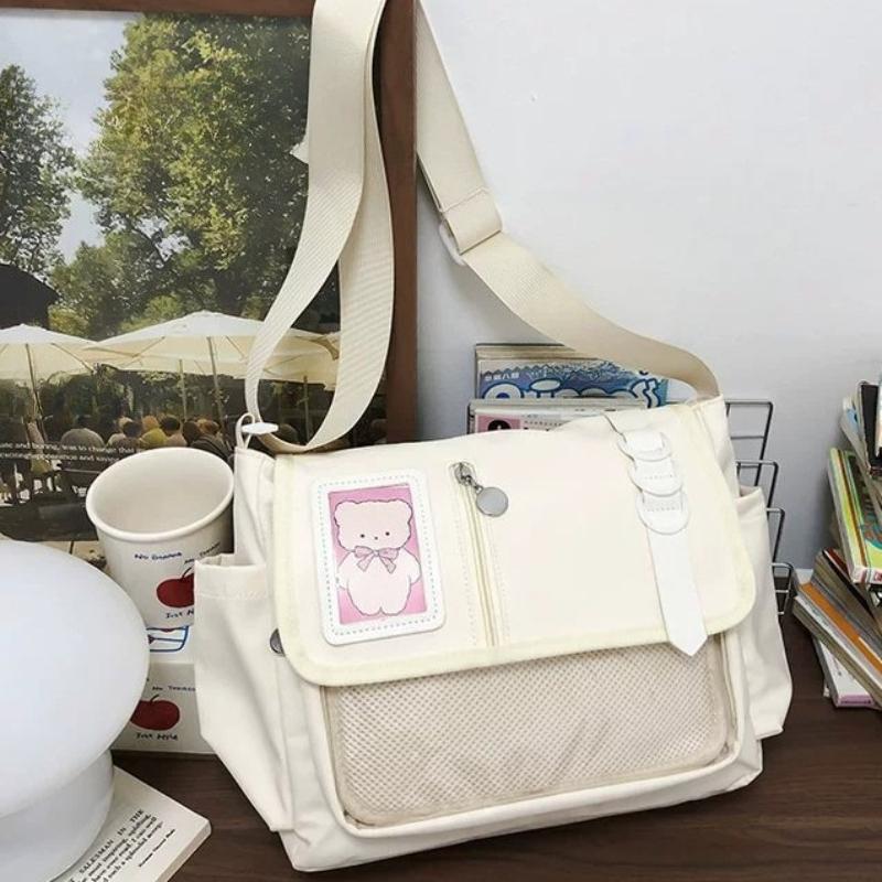 Y2K Japonské Harajuku Školské Tašky pre Dospievajúce Dievčatá Priehľadná Itabag Crossbody Taška DIY Odznaky Display Plate Ita Taška