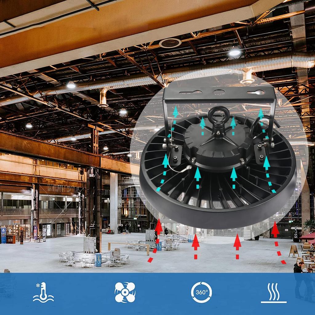 250W LED High Bay Light with Wiring 5000K Daylight To a Mercury Vapor High Bay Light with IP65 Waterproof and LED Floodlight for Notice Work Parking