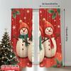 2pcs 2D Flat Printing Merry Christmas Window Curtains Christmas Snowman Holiday 100% Polyester Without Electricity Party