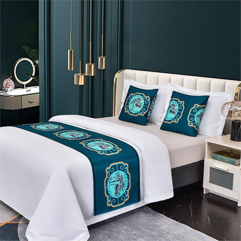 Landscape Painting Bed Flags Bedroom Decoration Bed End Scarf Hotel Household Dustproof Decorative Cloth Home Textiles Household Goods Pillow Cover