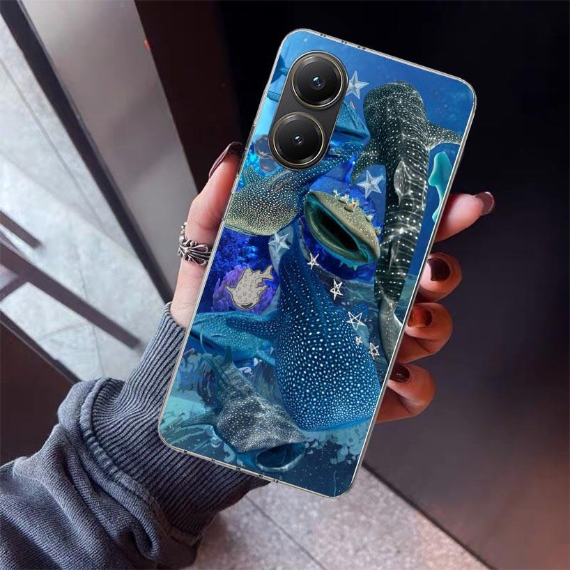 Ocean Whale Shark Phone Case For Xiaomi Poco X7 X6 X5 Pro F7 Ultra Redmi 15C 15 13 13C 12 12C 10 10A 10C 9 9A 9C 9T Shell Poco X