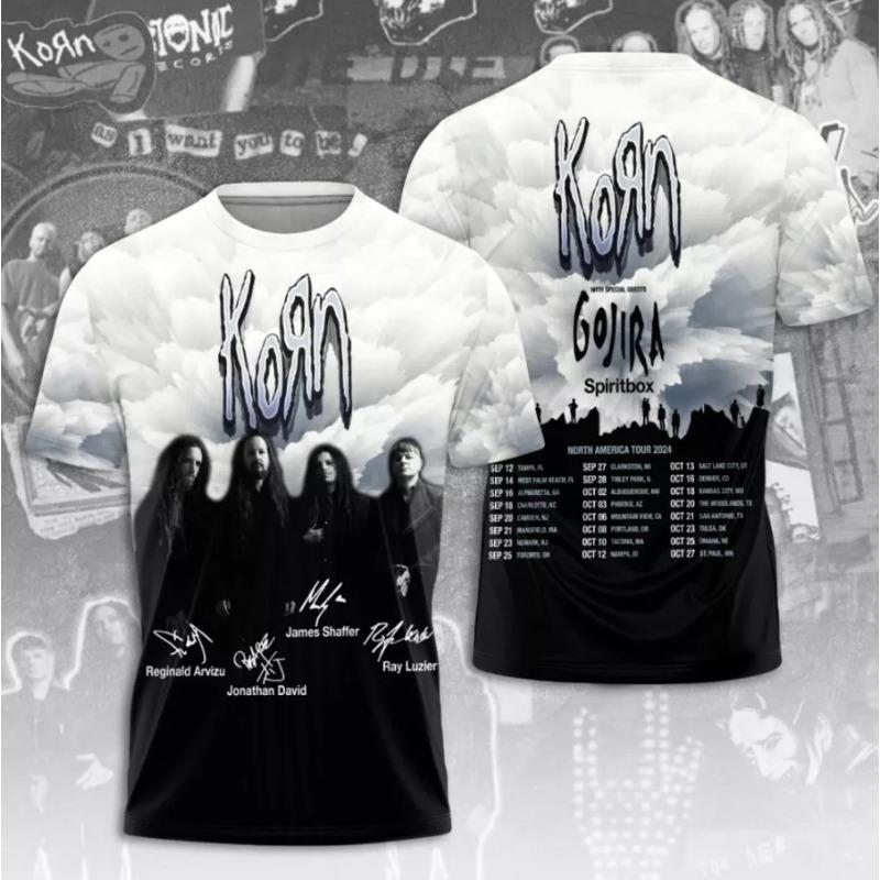 

Чоловіча футболка з принтом Rock Korn 3D-друк Чоловіки Жінки Хіп-Хоп Тренд Футболка з коротким рукавом Y2k Топ Оверсайз Вуличний одяг Косплей футболка L