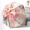 1pc Ocean Life Combination Pattern Sturdy 8-Bone Auto Umbrella, Bright Umbrella, Digital Printed, Foldable Umbrella for On-the-Go Outdoor Use